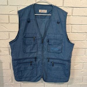 OlympinA Blue Cargo Utility Vest Fishing Outdoors Tactical Mens XL